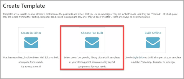 Pre-built templates in Postalytics