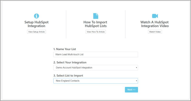 HubSpot List Import Integration Choices