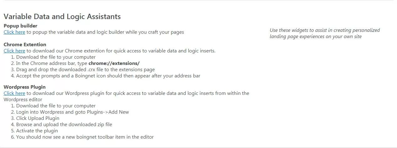 Smart Send Direct Mail Campaigns - landing page tools