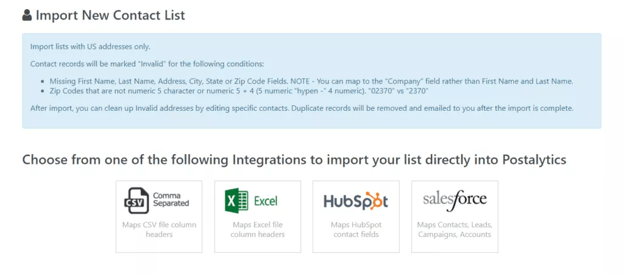 Import Contact List Integration HubSpot Salesforce Excel CSV