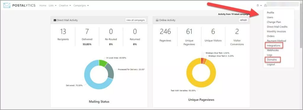 how to set up domain and tracking code 