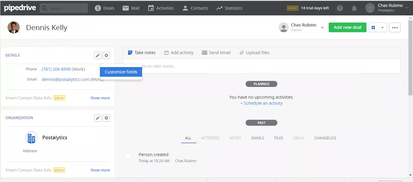 Pipedrive contact - zapier pipedrive direct mail integration