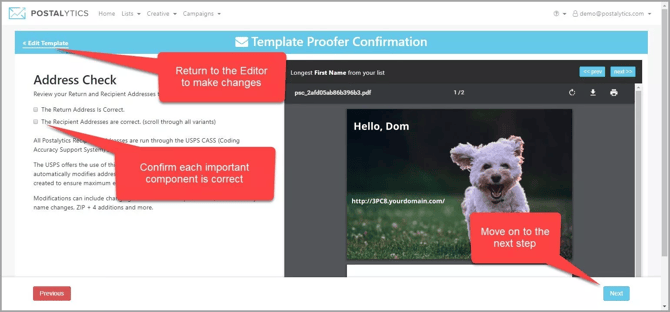 Navigate the proofer