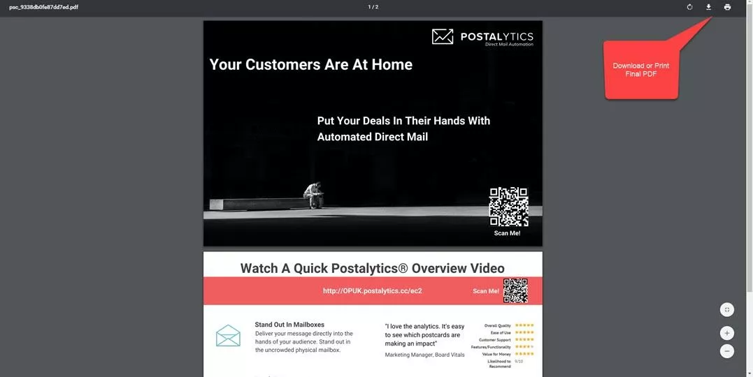 PDF of final mailpiece available for download or printing
