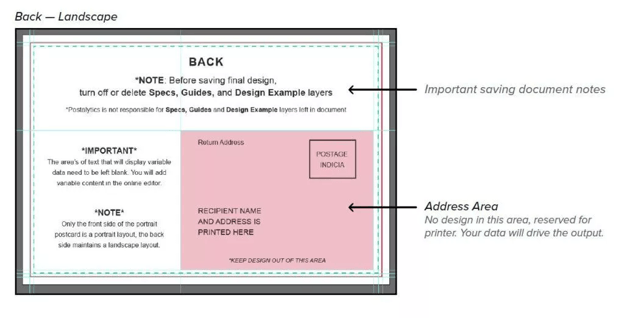 Build Direct Mail Postcards Offline - Postcard Back Layout