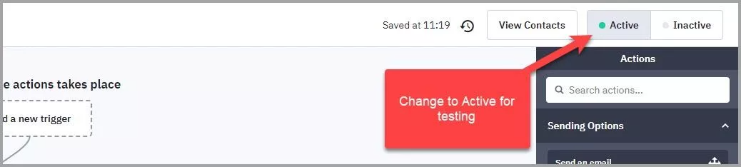 change automation to active