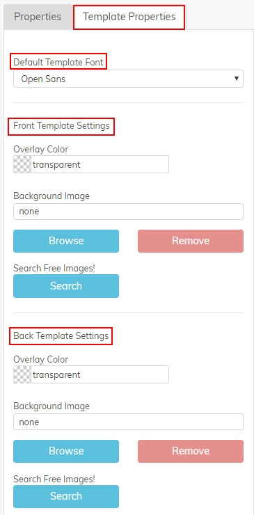 create direct mail templates - template properties