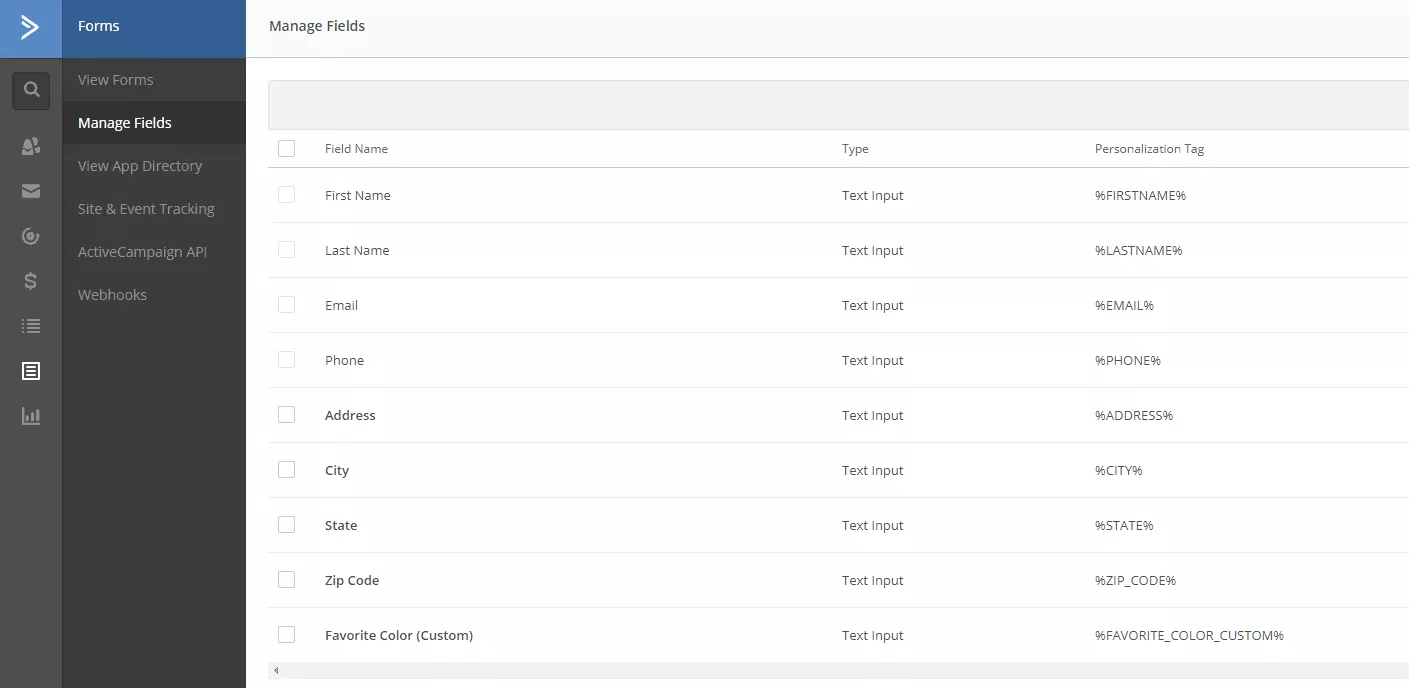 Zapier Active Campaign direct mail integration - manage fields finished