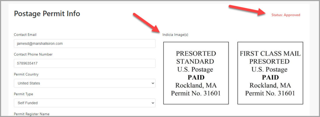 approved permit with indicias