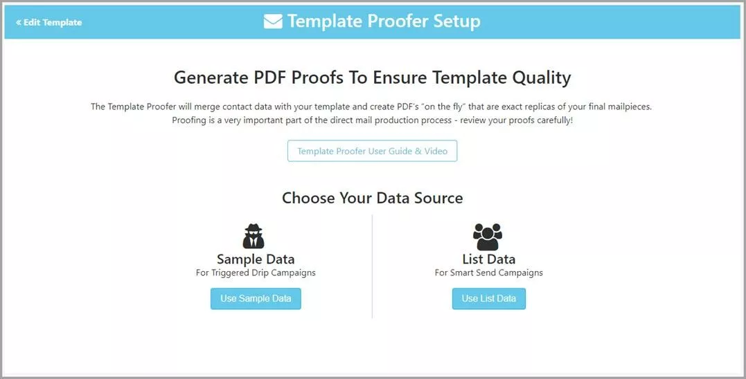 Choose the digital proof data source