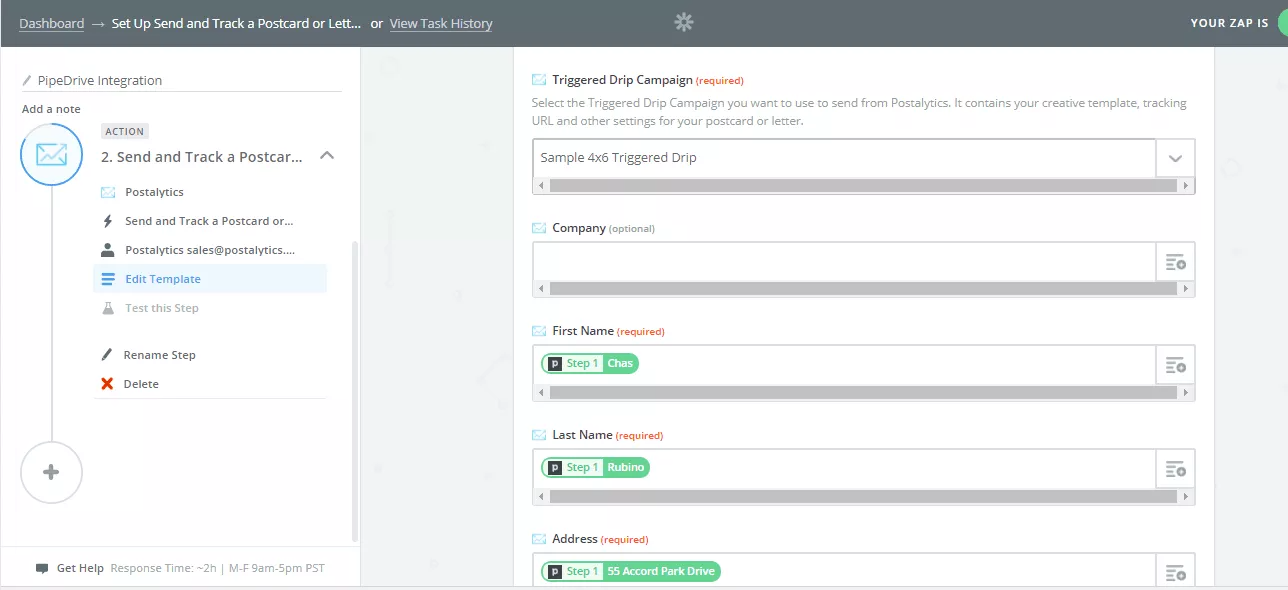 Zapier Mapping - zapier pipedrive direct mail integration
