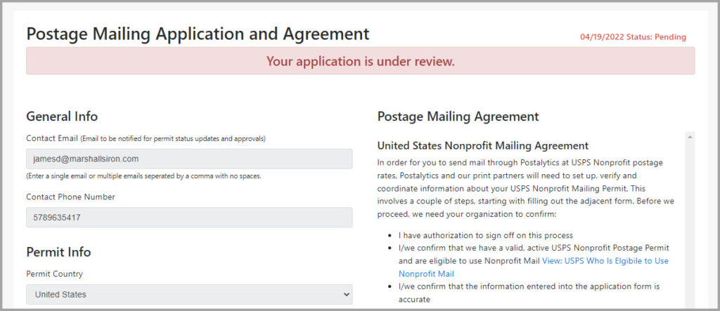 application is under review