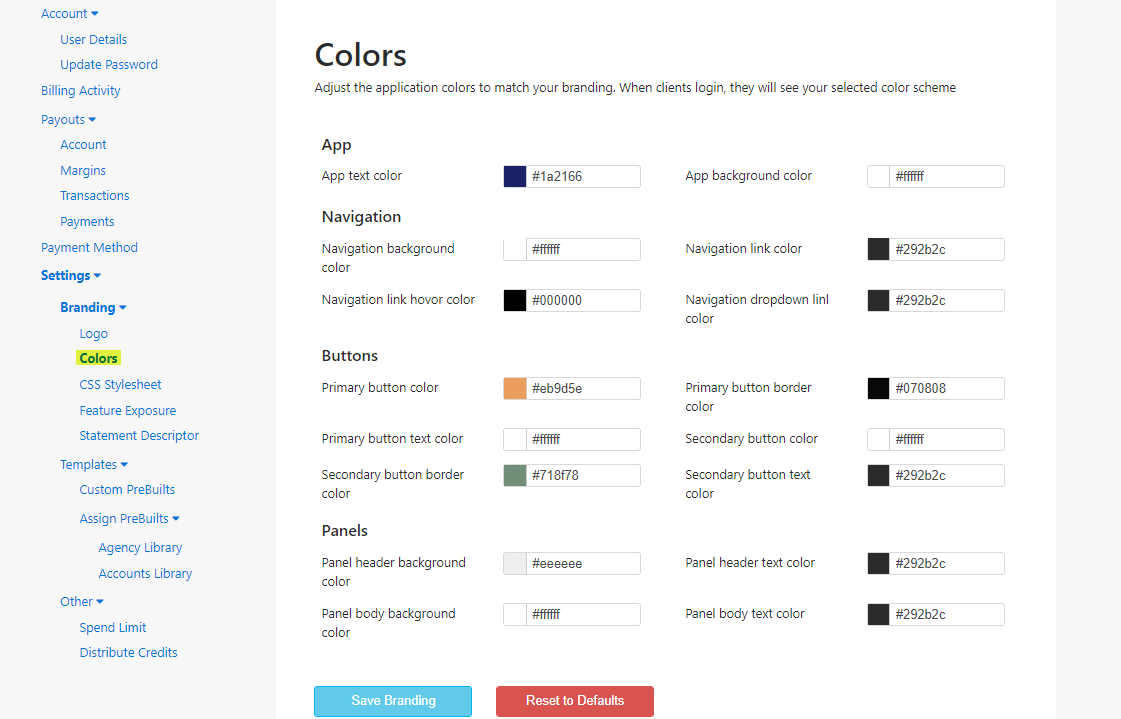 Agency Edition Getting Started - Color Scheme